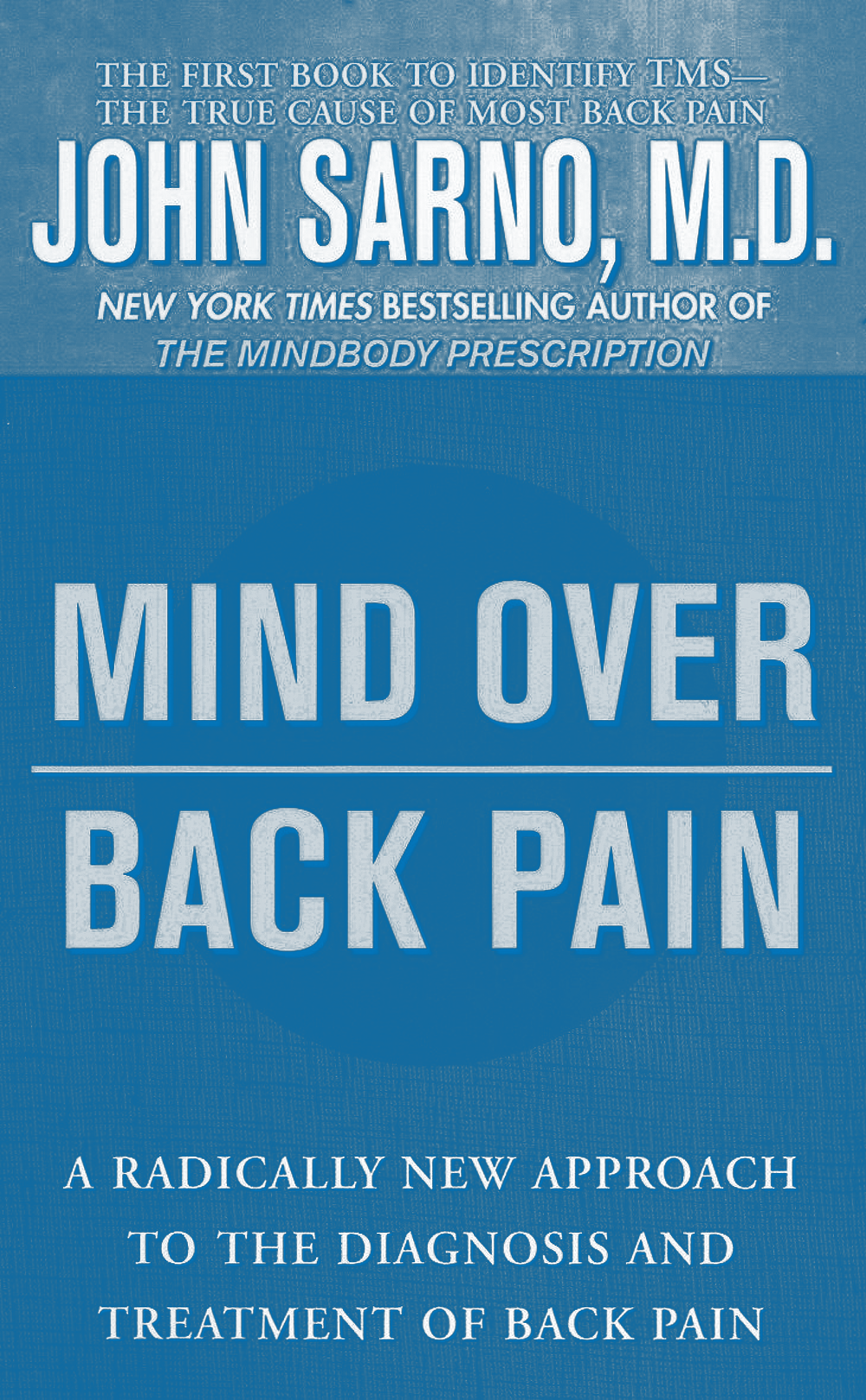 Cover of the book Mind Over Back Pain by Dr. John Sarno.